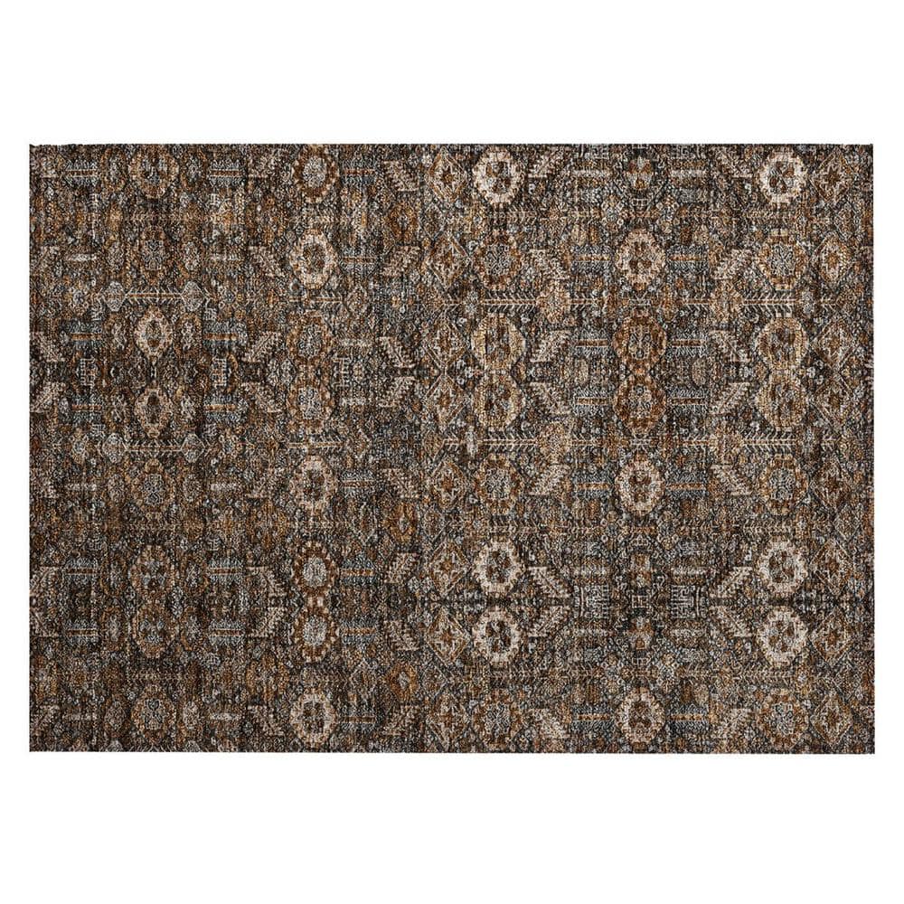 Chocolate 2 ft. x 3 ft. Woven Floral Rectangle Indoor/Outdoor Area Rug price history on PriceWatchPro