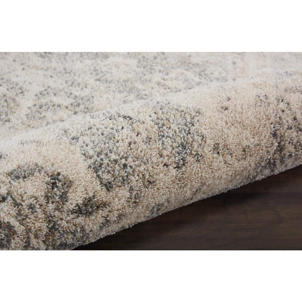 Handmade Abstract Gray 4' x 6' Synthetic Stain-Resistant Rug