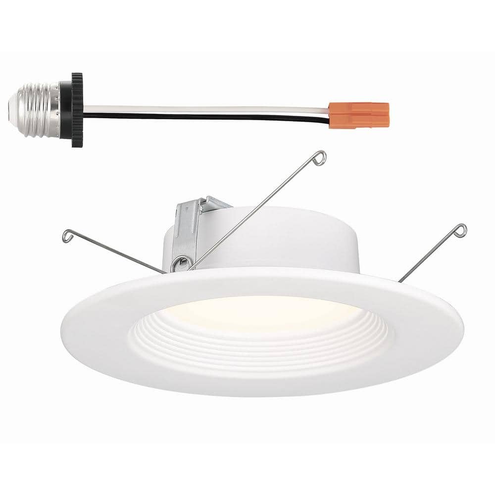 4-Inch White Aluminum LED Recessed Baffle Trim Pack