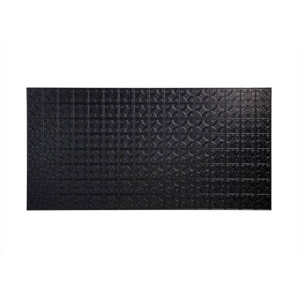 Fasade 96 in. x 48 in. Traditional 1 Decorative Wall Panel in Black