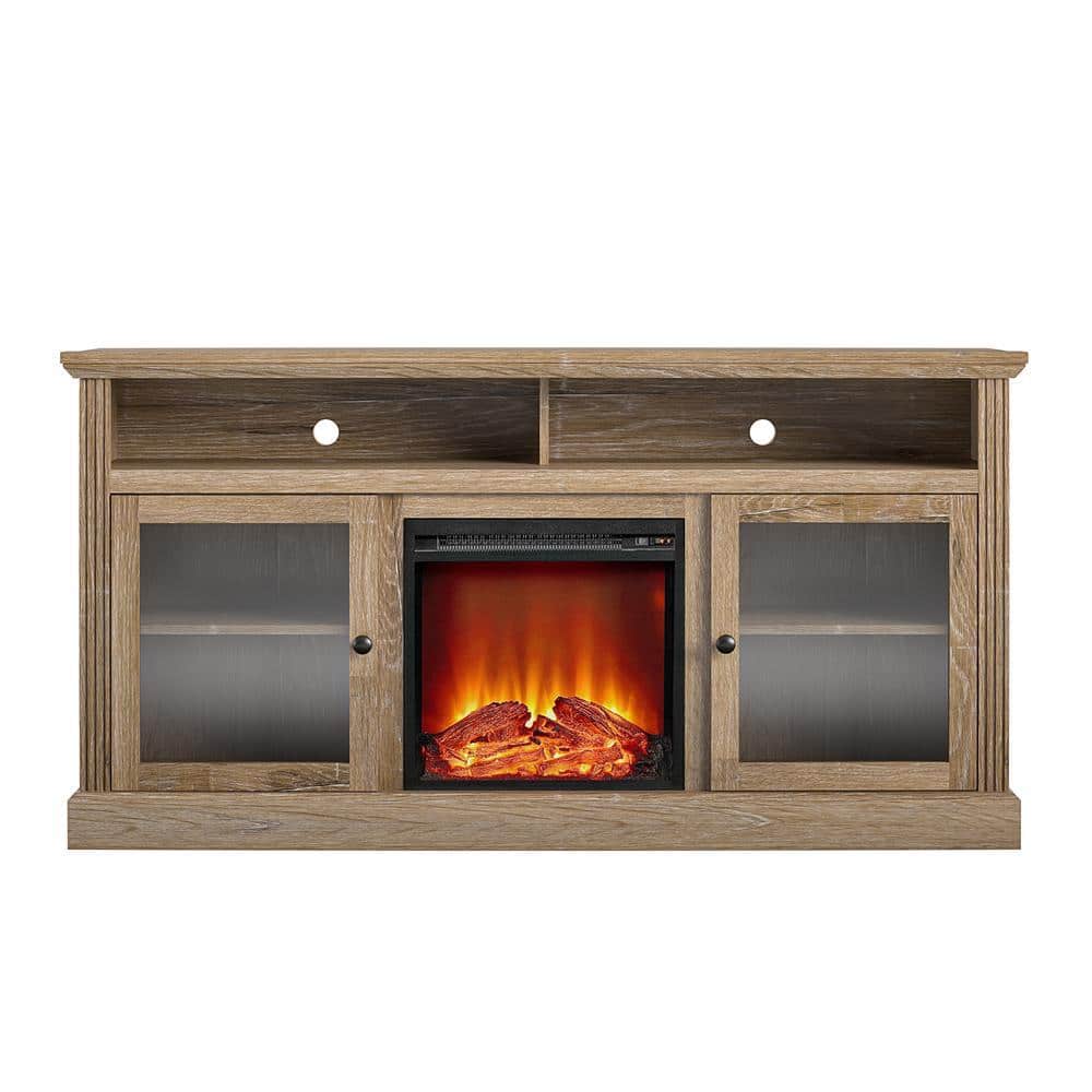 Nashville 62 in Electric Fireplace TV Stand in Natural