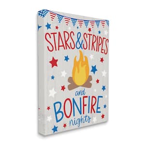 Stars Stripe Bonfire Phrase Americana by Taylor Shannon Designs Unframed Print Abstract Wall Art 36 in. x 48 in.