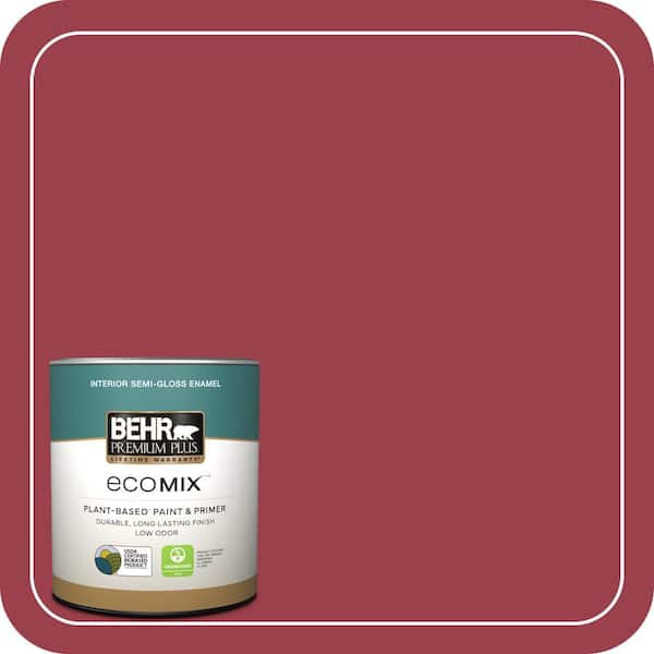 1 qt. Home Decorators #HDC-CL-01 Timeless Ruby Semi-Gloss Enamel EcoMix Plant-Based Interior Paint & Primer