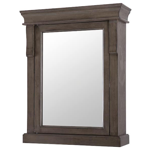 Naples 25 in. W x 31 in. H x 8 in. D Framed Surface-Mount Bathroom Medicine Cabinet in Distressed Grey Naples 25 in. W x 31 in. H x 8 in. D Framed Surface-Mount Bathroom Medicine Cabinet in Distressed Grey