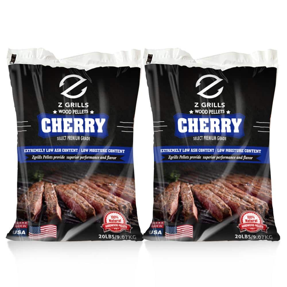Z GRILLS Cherry All-Natural Wood Grilling Pellets, 20 lb. Bag (2-Pack)