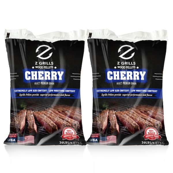 Z GRILLS Cherry All-Natural Wood Grilling Pellets, 20 lb. Bag (2-Pack)