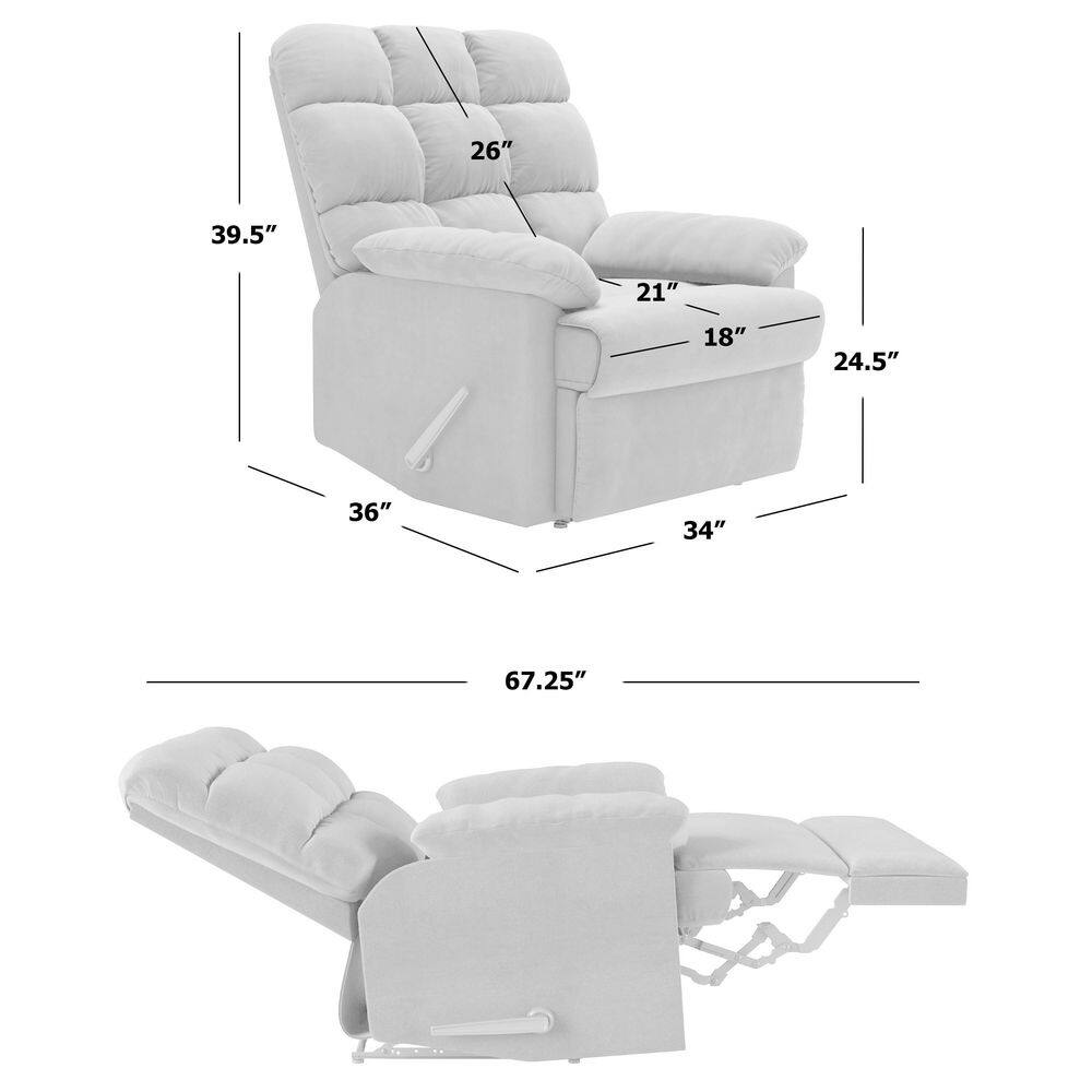 Deep Blue Microfiber Wall Hugger Recliner with Wood Frame