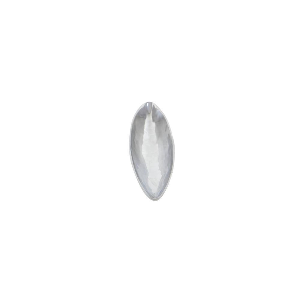 Silver Aluminum Oval Modern Decorative Tray, 28.5"