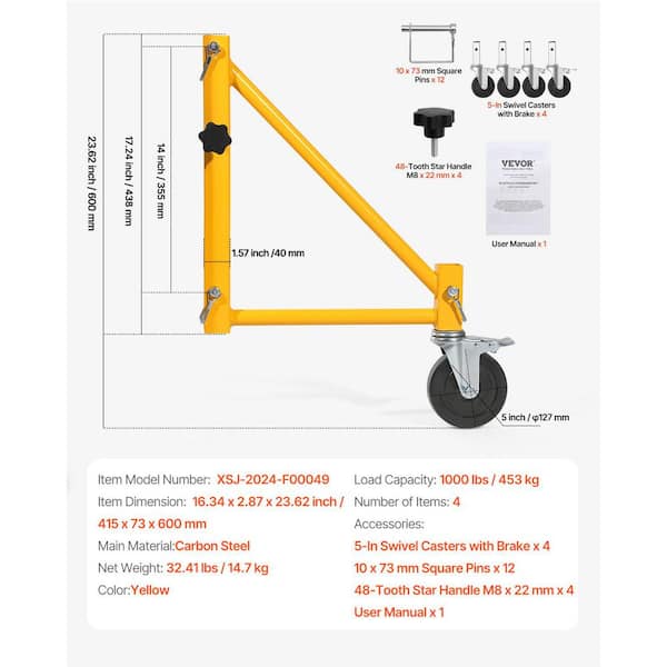 VEVOR 4-Pack Scaffold Outriggers, 1000 Lbs Total Ghana