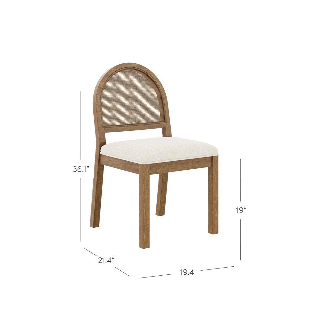 Bailey Cream Boucle and Cane Upholstered Side Chair