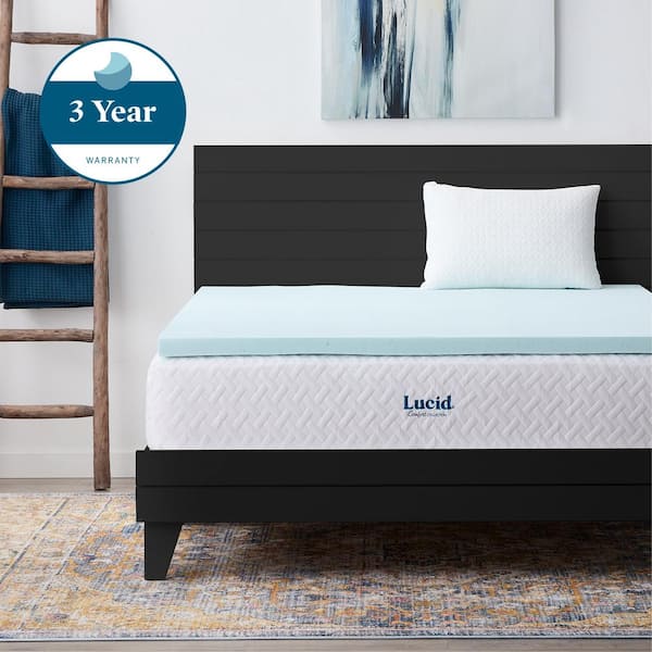 LUCID Comfort Collection Gel 4-in D Memory Foam Full Mattress Topper in the  Mattress Covers & Toppers department at