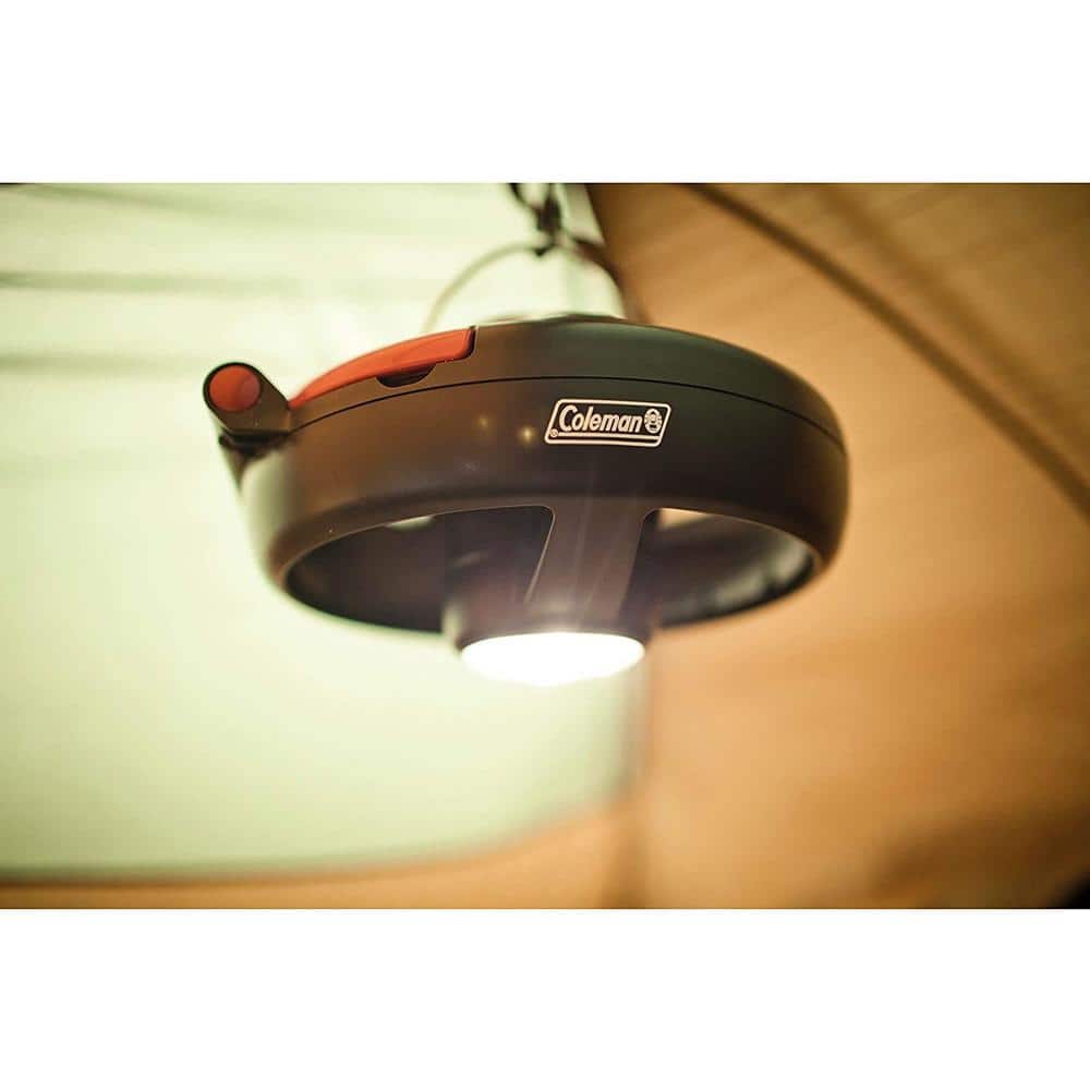 Coleman Black Rechargeable Tent Fan with Light and Stand