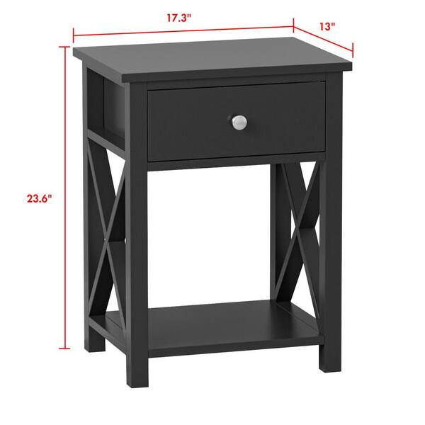 Sofa Side End Table Bedside Table Nightstands With Storage Drawer Shelf 