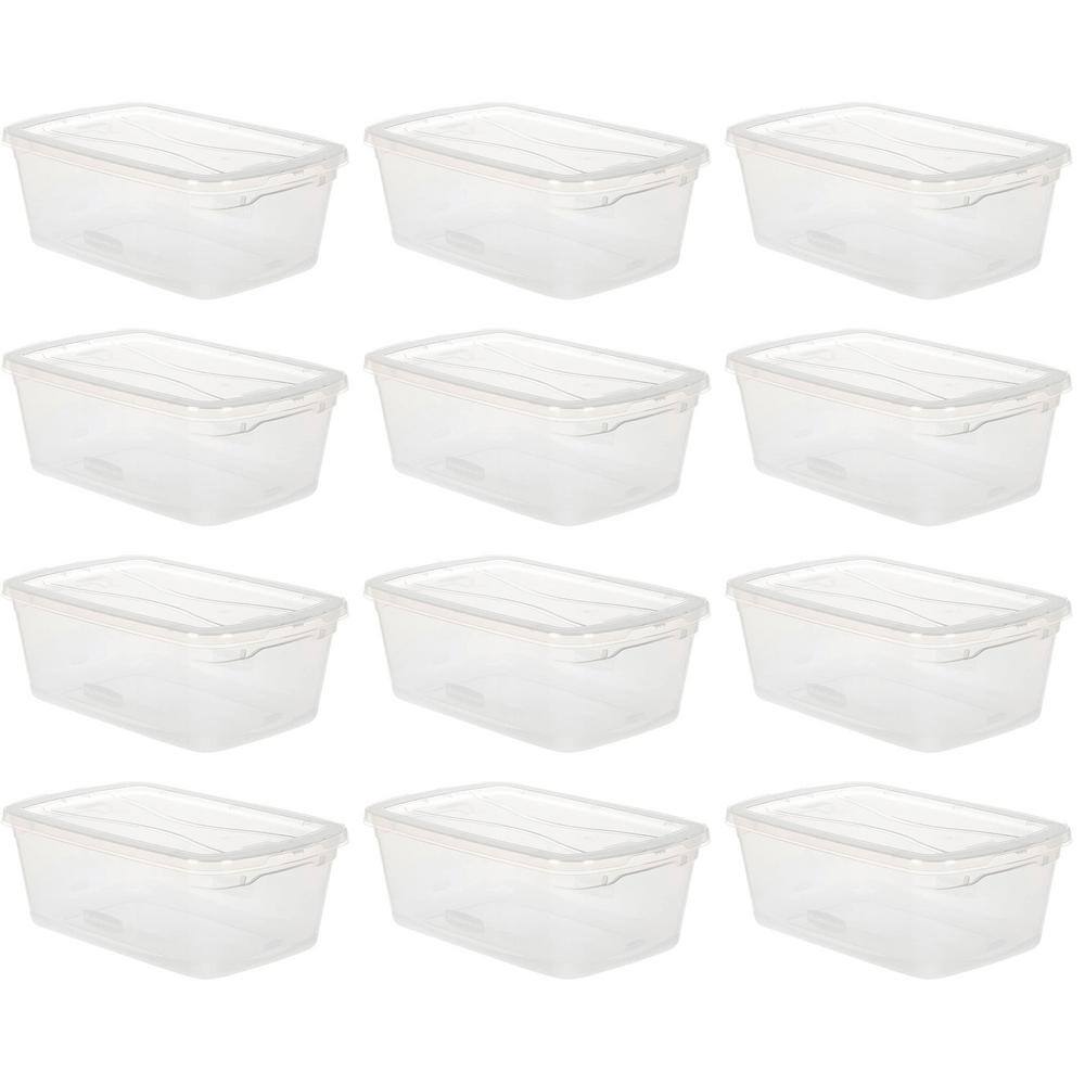 Rubbermaid 6 Qt. Latching Plastic Storage Tote Container and Lid, Clear ...