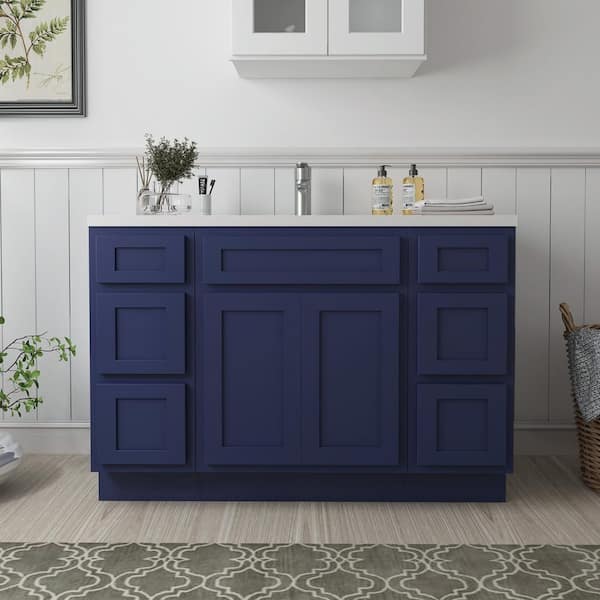 Vanity Art 48 in. W x 21 in. D x 32.5 in. H Bath Vanity Cabinet without Top in Blue