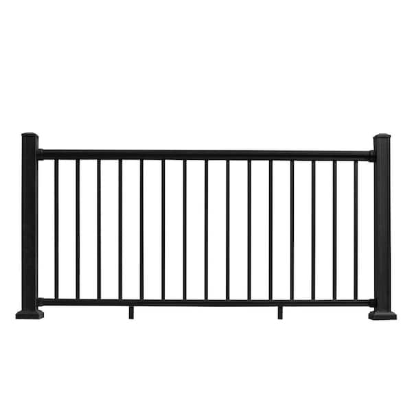 NewTechWood Allure 96 in. x 42 in. Black Aluminum Preassembled Railing Kit