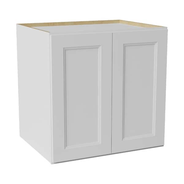 30 in. W x 24 in. D x 30 in. H Ready to Assemble Double Shaker Pantry Kitchen Cabinet in Newport White