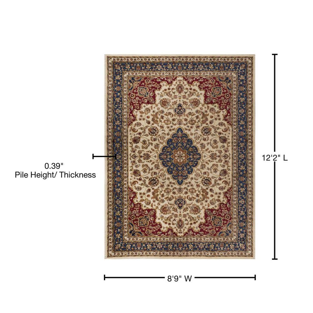 Sensation Border Ivory 9 ft. x 12 ft. Indoor Area Rug - thumbnail 8