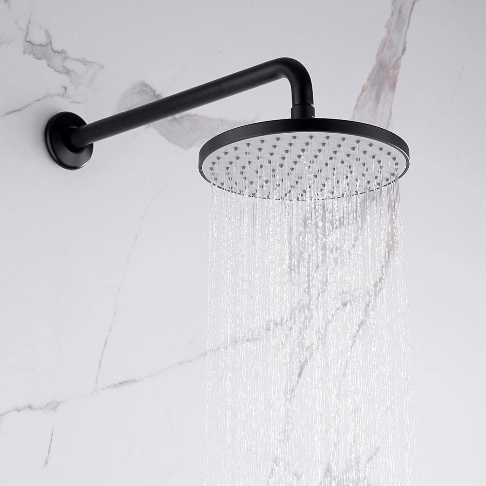 Matte Black Rainfall Wall Mounted Shower Faucet Set