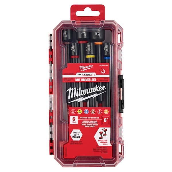 Milwaukee SHOCKWAVE Impact Duty, 6 in. Magnetic Nut Driver Set & 1
