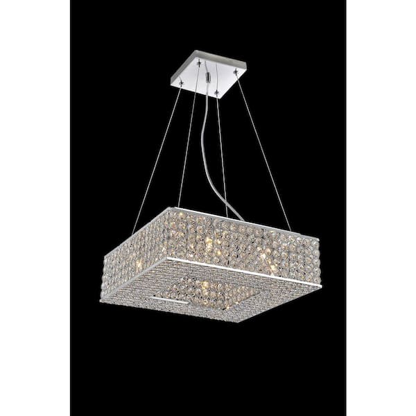 CWI Lighting Dannie 8-Light Chrome Crystal Pendant Light