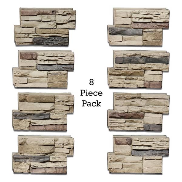 Stick-A-Stone Peel and Stick 13.75 in. x 8.5 in. Nature Spirit 8-Piece Pack 5.6 Sq. Ft. Polyurethane Faux Stone Panel