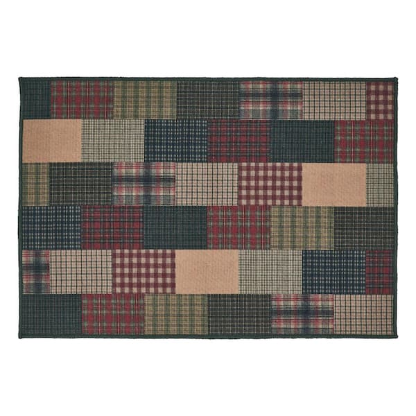 Tea Cabin 20 in. W x 30 in. L Multi Plaid Polyester Bathmat
