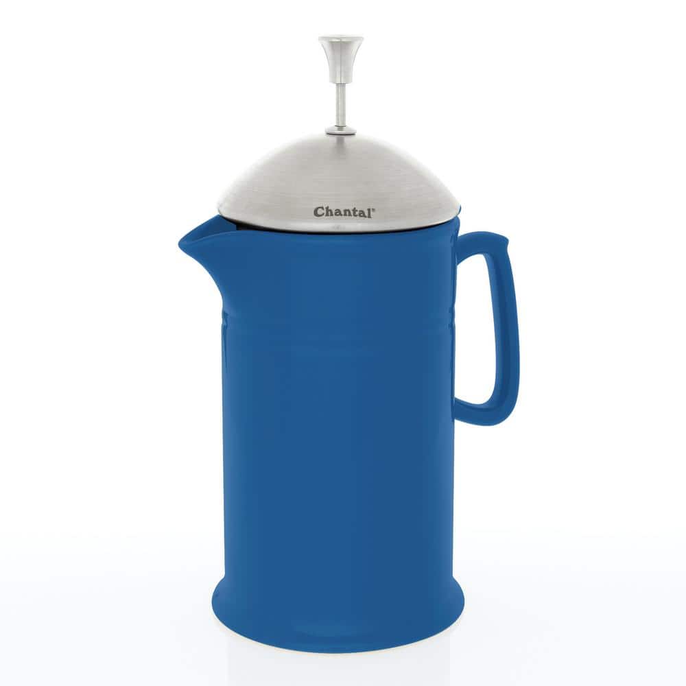 aspect Steen AIDS Chantal 28 oz. Ceramic French Press in Blue Cove 92-FP28 BC - The Home Depot