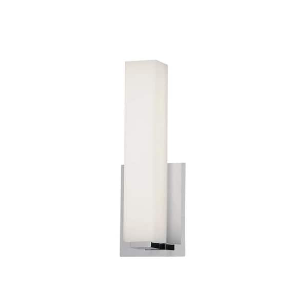 Dainolite 4.5 in. 1-Light Polished Chrome LED Vanity Light Bar with Ambient Light