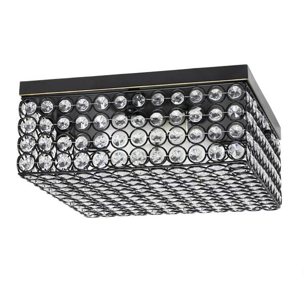 echion 8 light black flush mount