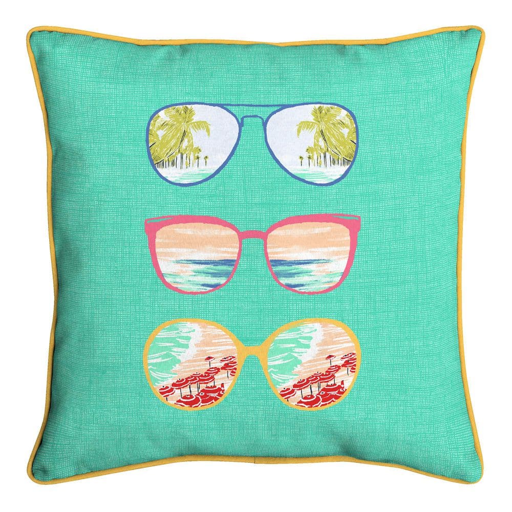18 x 18 Outdoor Square Throw Pillow with Flange Scenic Sunglasses Well Water price history on PriceWatchPro