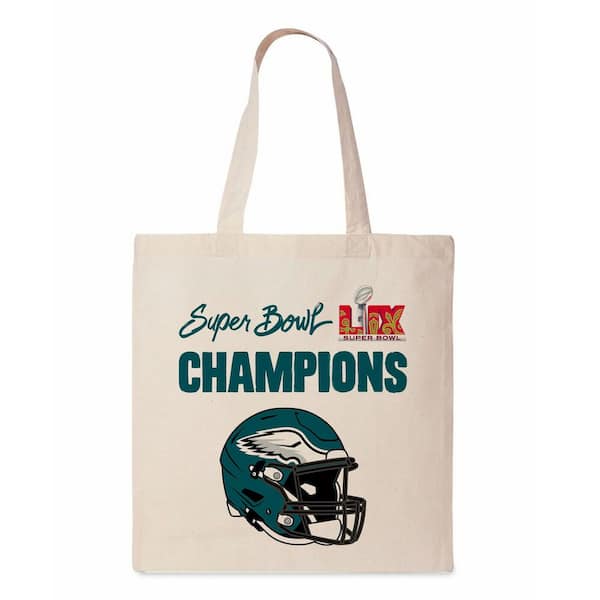 THE NORTHWEST GROUP Philadelphia Eagles NFL 2025 Super Bowl LIX Mardi Beige Canvas Tote Bag