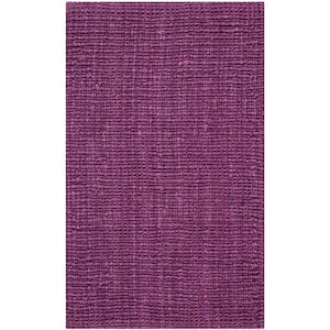 Natural Fiber Purple Doormat 2 ft. x 3 ft. Solid Area Rug