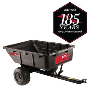 650 lb. 10 cu. ft. Tow-Behind Lawn Mower Trailer Dump Cart with Compression-Molded Bed for Lawn Tractors and ZTR Mowers