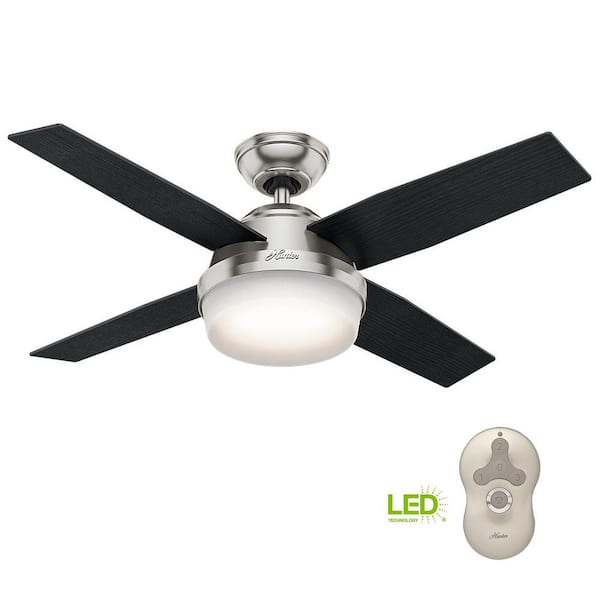 Hunter Dempsey 44 in. LED Indoor Brushed Nickel Ceiling Fan with Universal Remote