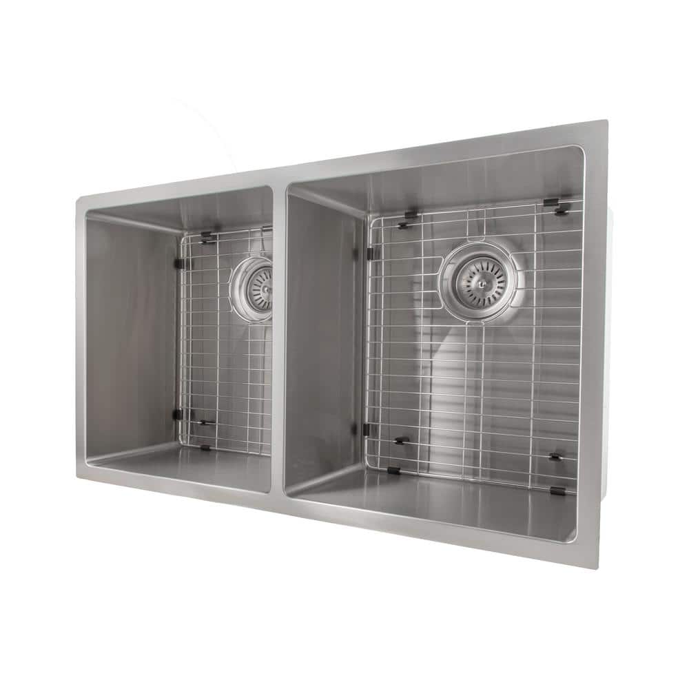 Anton 33" Stainless Steel Double Bowl Undermount Kitchen Sink