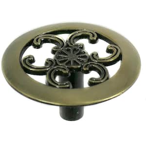 Classic Traditions 1-1/2 in. Antique Brass Round Filigree Cabinet Knob