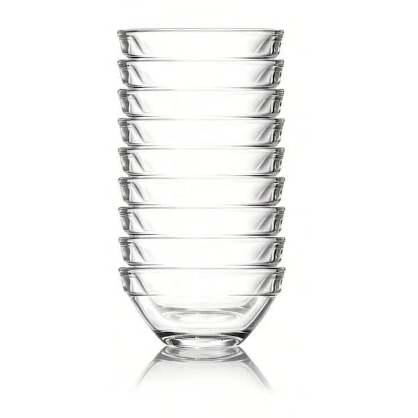 Clear 3 in. 2.5 fl. oz. Glass Prep Pinch Bowls for Stackable Pinch Bowls for Dipping Spices Sauce, (Set of 10) Pieces