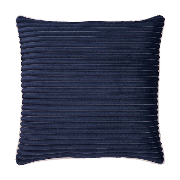 Unbranded Emmett Navy Polyester Solid 20" Square Decorative Throw Pillow 20 In. L X 20 In. W