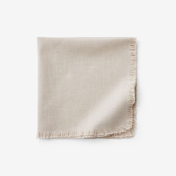 Company Cotton 19 in. W x 19 in. H Putty Solid Fringe Turkish Cotton Napkin (Set of 4)