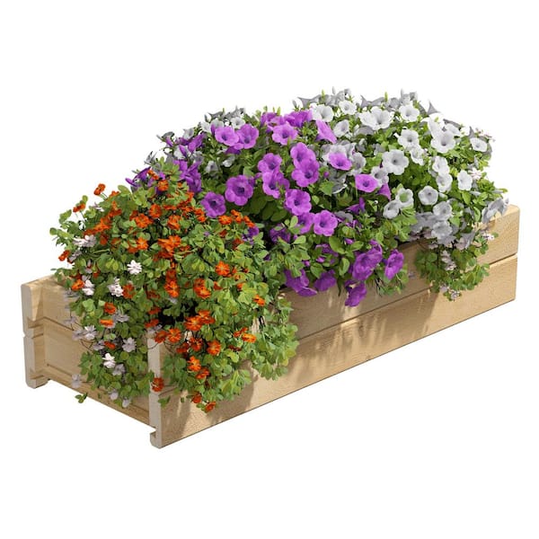 Greenes Fence 32 in. x 11 in. x 7 in. Cedar Wood Planter Box with Rail Mount Brackets