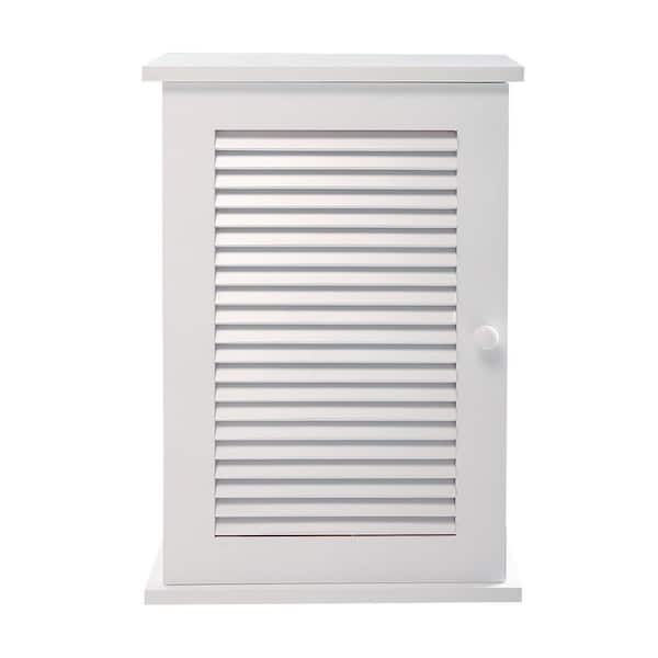 Unbranded 13.78 in. W x 5.91 in. D x 21.11 in. H White Bathroom Wall Cabinet, Hanging Medicine Cabinet with 3-Tiers