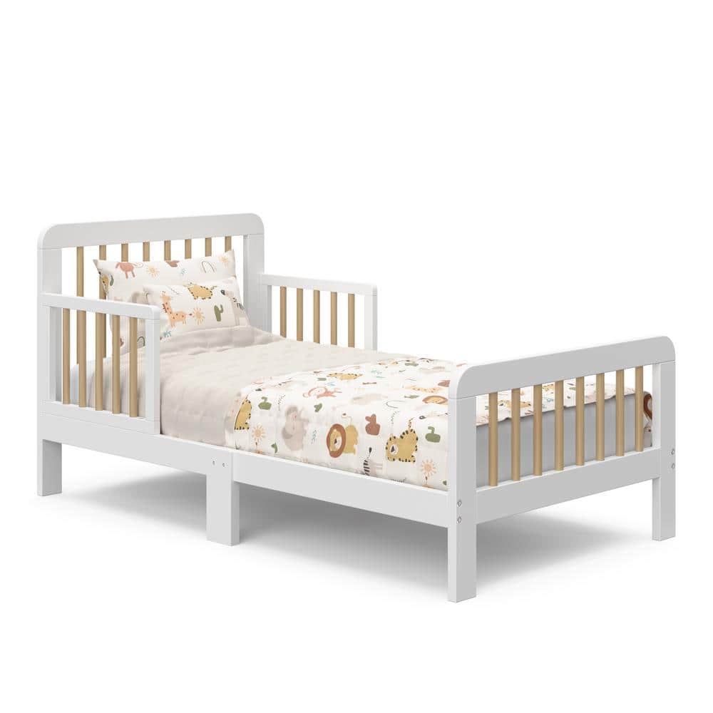 Storkcraft Pasadena White with Driftwood Crib Toddler Bed 05361
