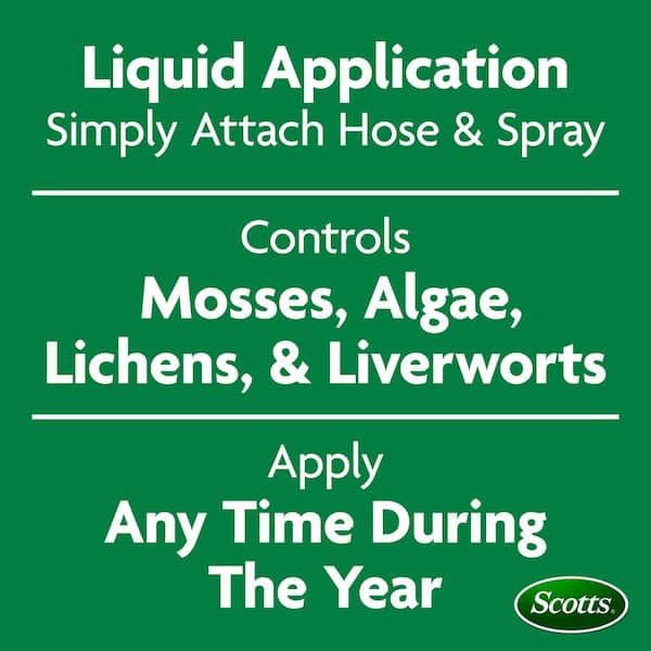 MossEx 3-in-1 Ready Spray, 32 fl. oz., Kills Moss, Algae and Lichens, Fast Acting, Use on Lawns, Roofs, and Patios