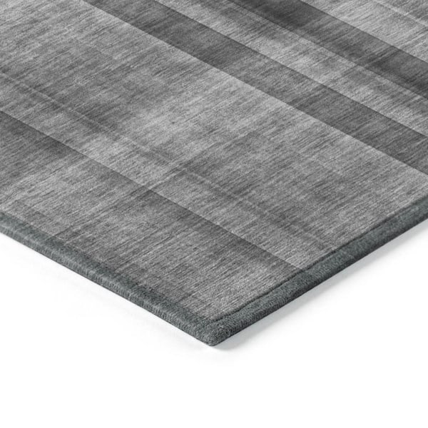 Gray 2 ft. x 3 ft. Woven Plaid Rectangle Indoor/Outdoor Area Rug