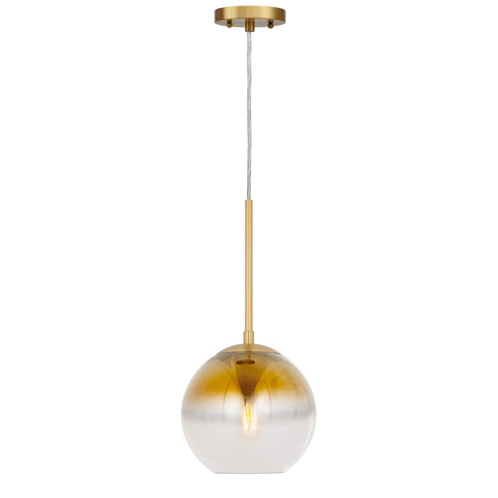 Callisto 1-Light Soft Gold Pendant with Soft Gold Ombre Globe Glass Shade
