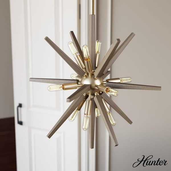 Hunter Jupiter Star 12-Light Alturas Gold Sputnik Pendant Light