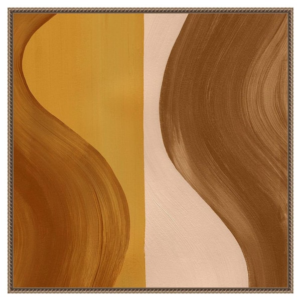 Amanti Art Wavy Clay II by Grace Popp 30 in. W x 30 in. H Canvas Float Frame in Bronze