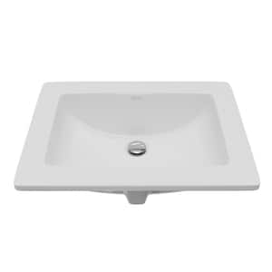 Valera 23-1/4 in. x 17-1/8 in. Rectangular Drop-In Vitreous China Bathroom Sink in White