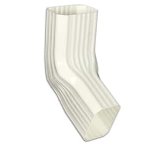 2 in. x 3 in. White Vinyl Downspout Extension - A/B Elbow